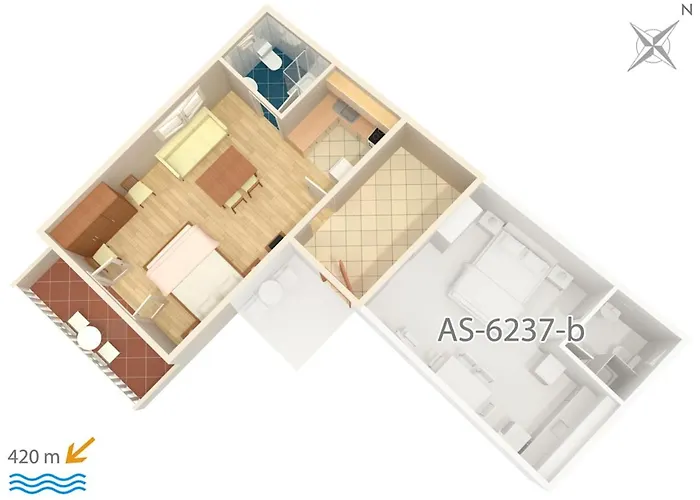 With A Parking Space Tribunj, Vodice - 6237 Апартаменты *